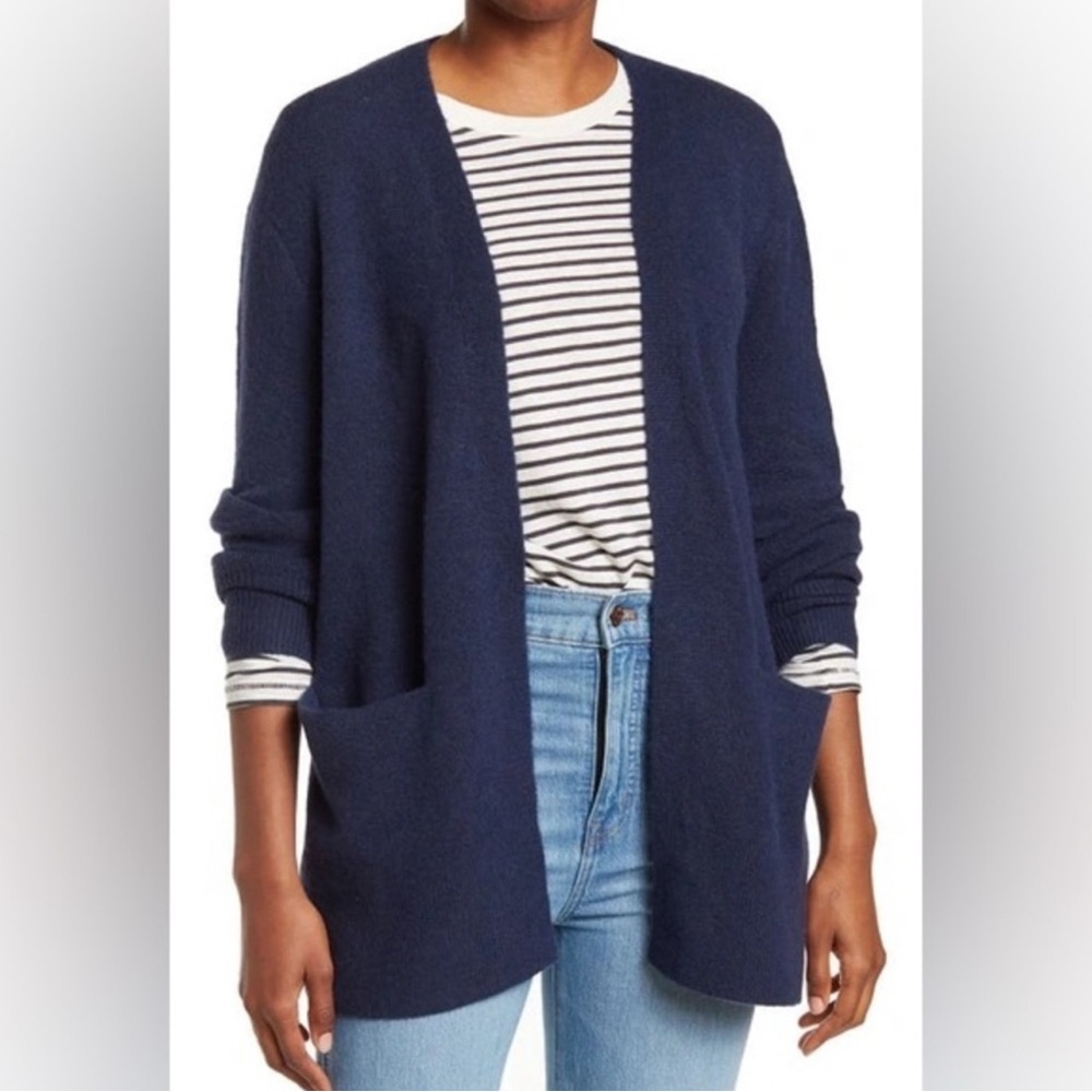 Gorgeous EUC black Madewell* merino wool open cardigan